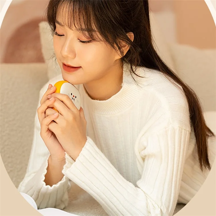 WT-W28 Multifunction 6000mAh Power Bank Cute Cartoon Shaped Hand Warmer Rechargeable Phone Portable Charger - Smile Face