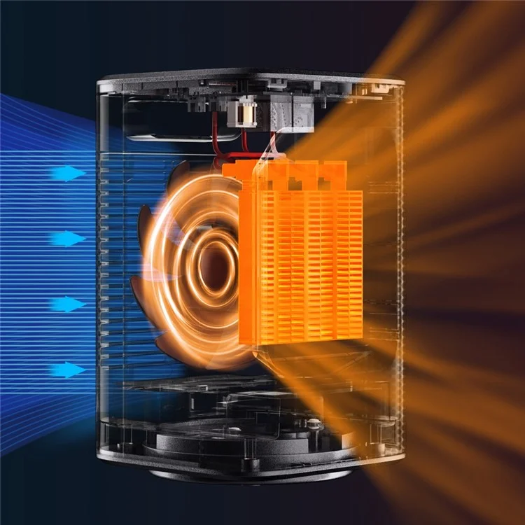 WA2 2-em-1 Mini Mini Aquecedor Espaço Portátil Aquecedor Aquecimento Fan Cooler Filador 3 Níveis de Temperatura Ajustável Para o Escritório de Casa - Plugue Nos Eua