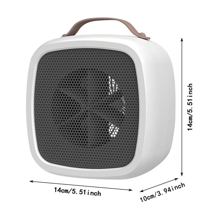 Aquecedor elétrico portátil de 500W, mini aquecedor de mesa com alça para casa e escritório, plugue EU - Amarelo