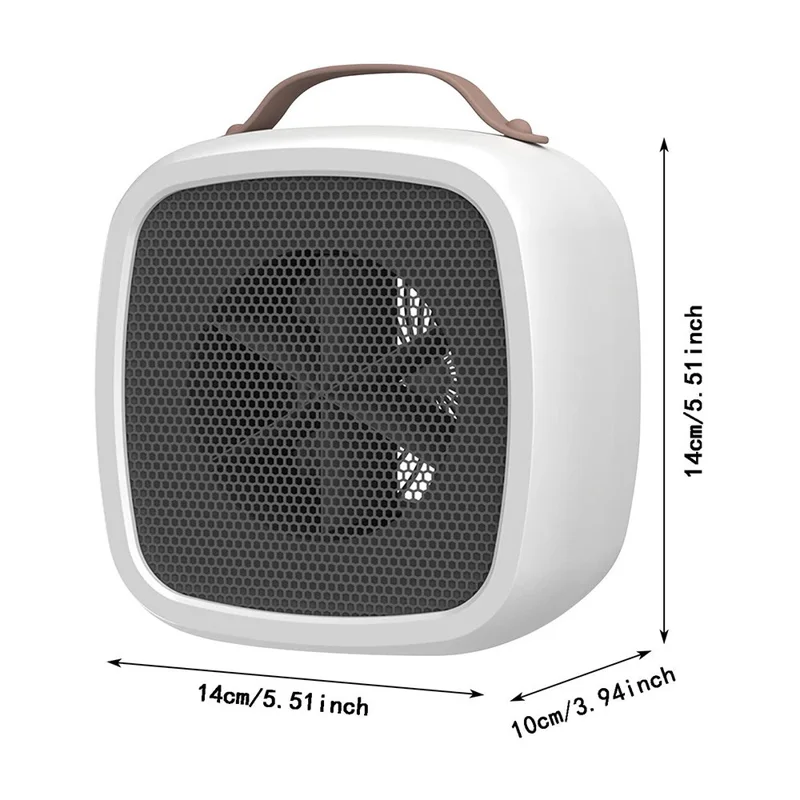 Portable 500W Electric Space Heater Mini Desktop Heater with Handle for Home Office, EU Plug - Green