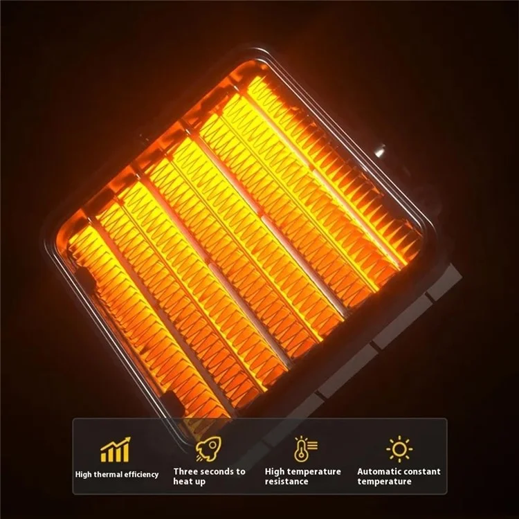Calefactor de pared mini de 1200W con calentamiento rápido PTC y control remoto (enchufe UE) - Negro