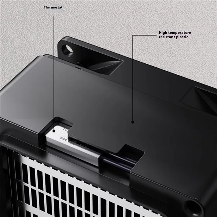 Calefactor de pared mini de 1200W con calentamiento rápido PTC y control remoto (enchufe UE) - Negro