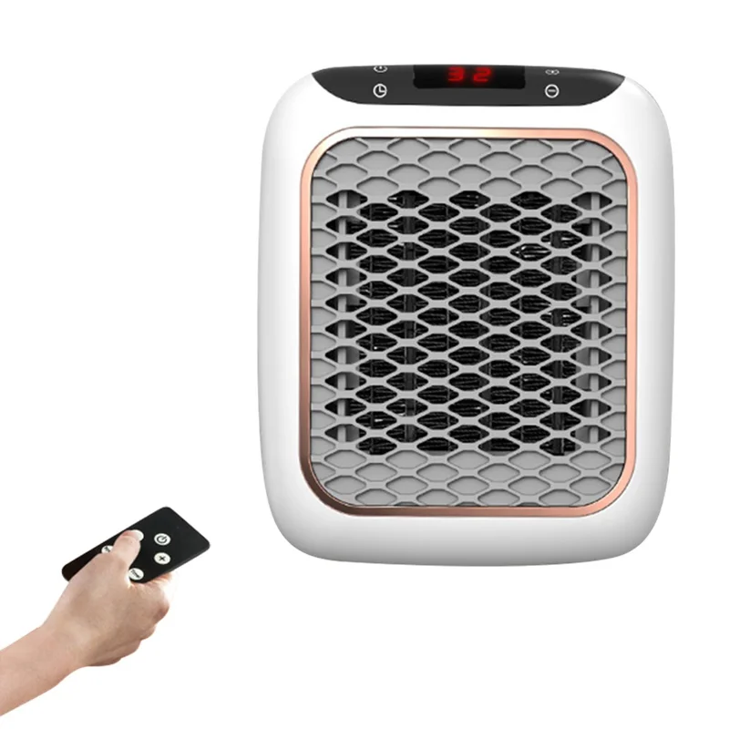 1200W PTC Fast Heating Mini Wall Mounted Space Heater with Remote Control ( EU Plug )  - White+Grey