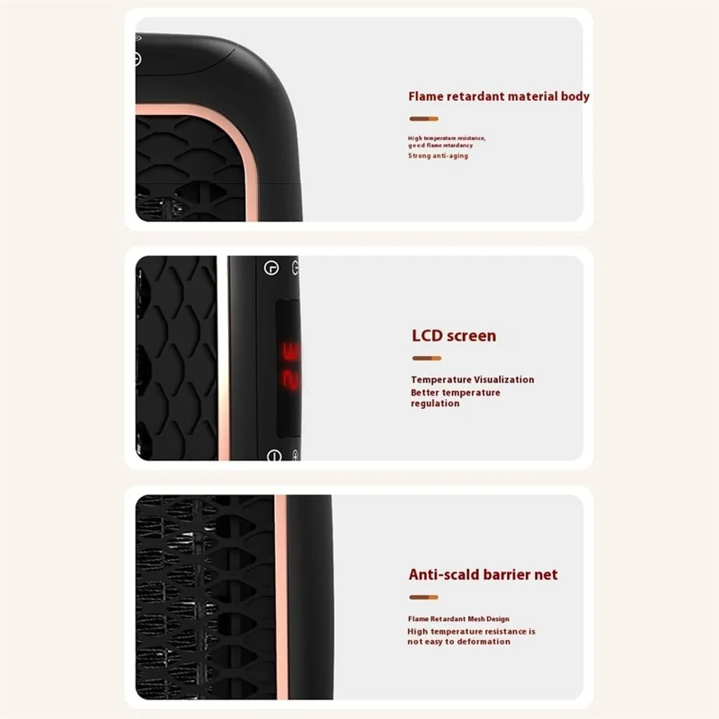 1200W PTC Fast Heating Mini Wall Mounted Space Heater with Remote Control ( EU Plug )  - White+Grey