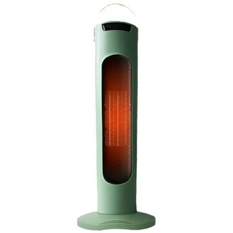 220V Vertical Heating Tower Fan Heater with Remote Control Quiet Electric Space Heater for Home / Bathroom, EU Plug - Green