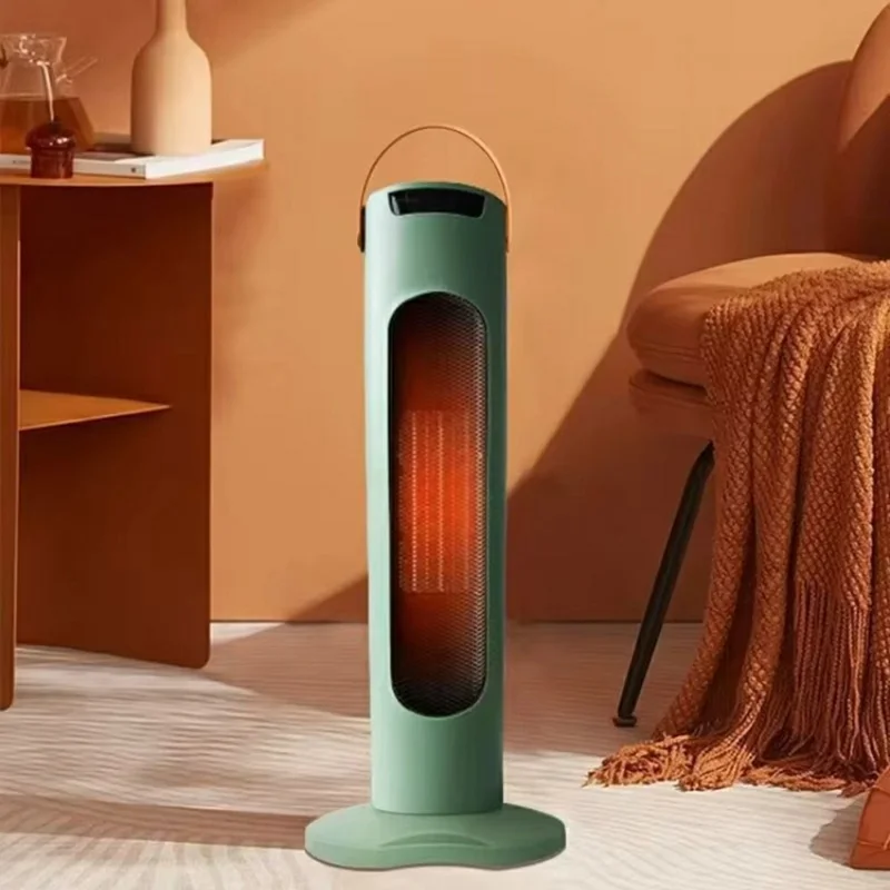 220V Vertical Heating Tower Fan Heater with Remote Control Quiet Electric Space Heater for Home / Bathroom, EU Plug - Green
