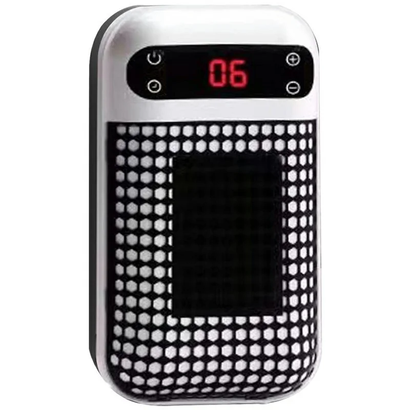 Wall Mounted Fan Heater Mini Energy Saving Portable Electric Heater PTC Ceramic for Bedroom / Living Room, EU Plug - White