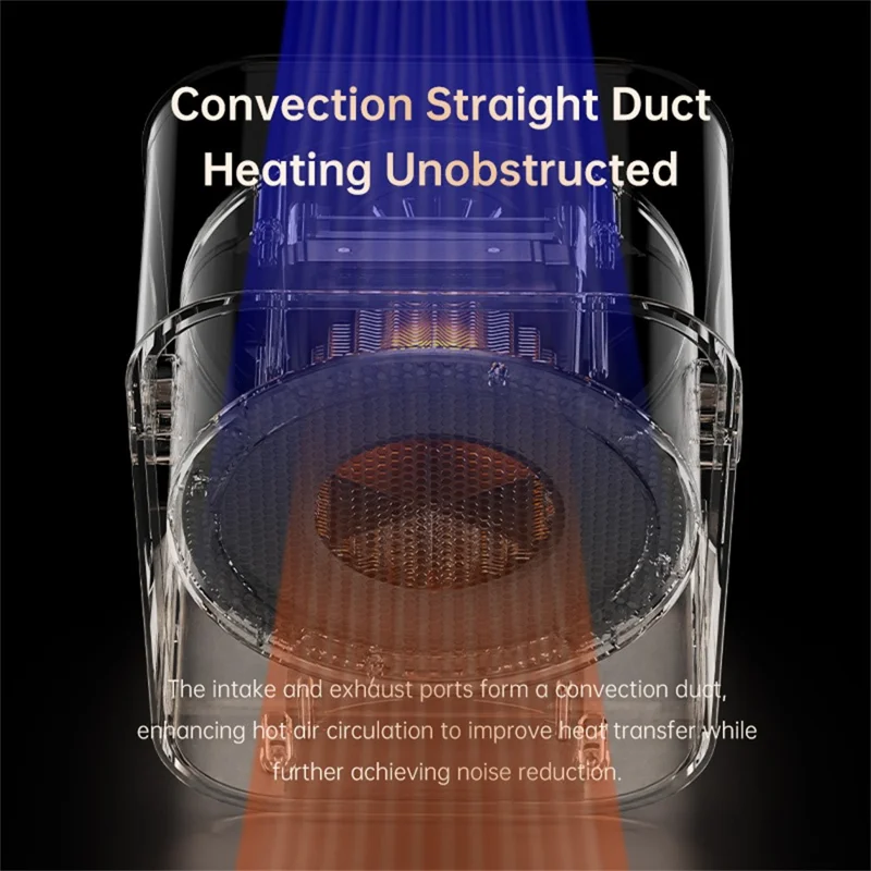 Portable Desktop Space Heater for Home / Office Electric Fan Heater Personal Heating Device, EU Plug - Black