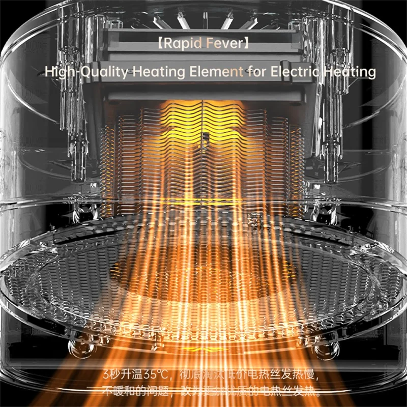 Portable Desktop Space Heater for Home / Office Electric Fan Heater Personal Heating Device, EU Plug - Black