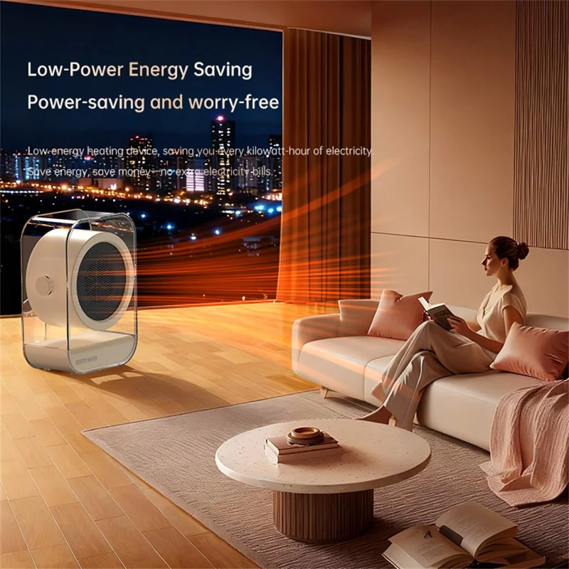 Portable Desktop Space Heater for Home / Office Electric Fan Heater Personal Heating Device, EU Plug - Beige