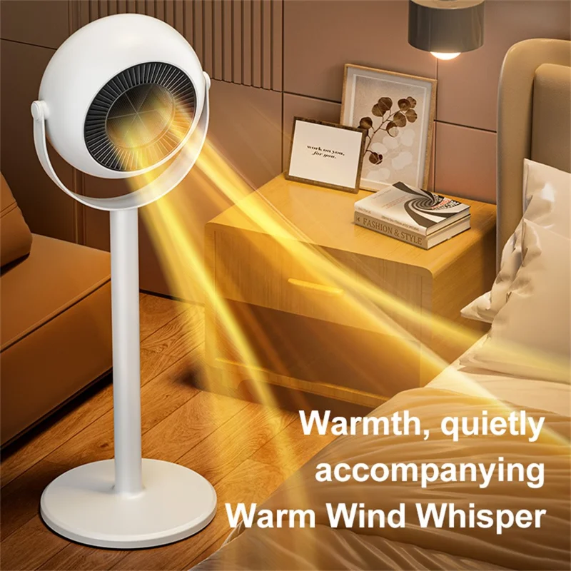 Adjustable Height Space Heater Floor Standing Fan Heater for Home / Bedroom / Office Electric Heater, EU Plug - Purple / Grey