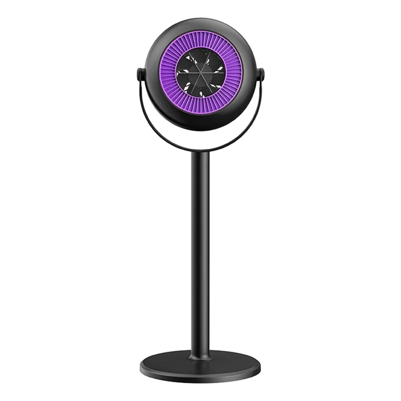 Adjustable Height Space Heater Floor Standing Fan Heater for Home / Bedroom / Office Electric Heater, EU Plug - Purple / Grey
