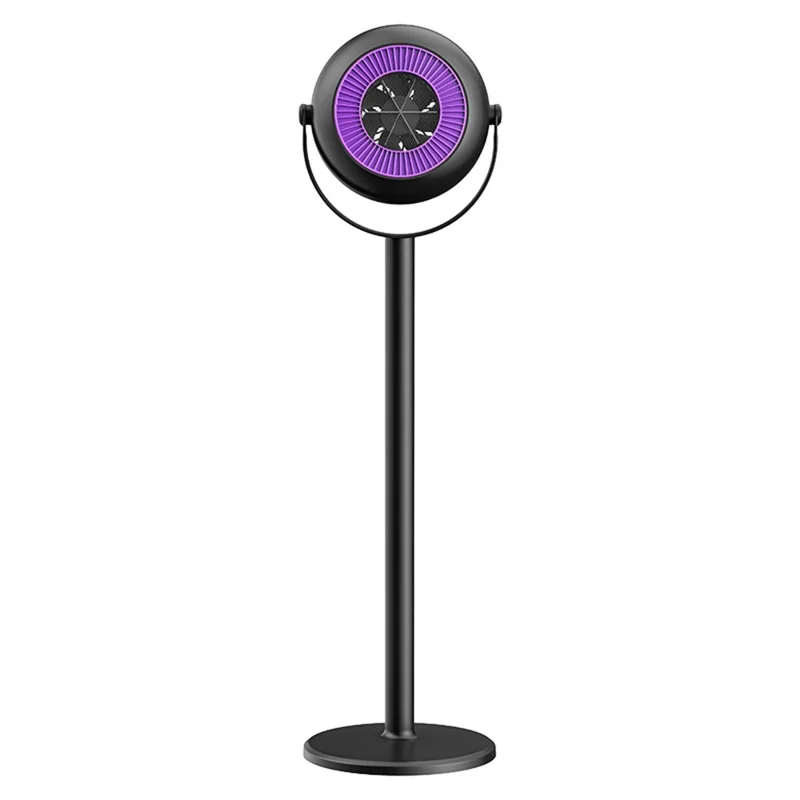 Adjustable Height Space Heater Floor Standing Fan Heater for Home / Bedroom / Office Electric Heater, EU Plug - Purple / Grey