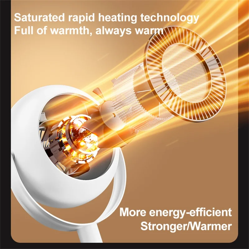 Adjustable Height Space Heater Floor Standing Fan Heater for Home / Bedroom / Office Electric Heater, EU Plug - Purple / Grey