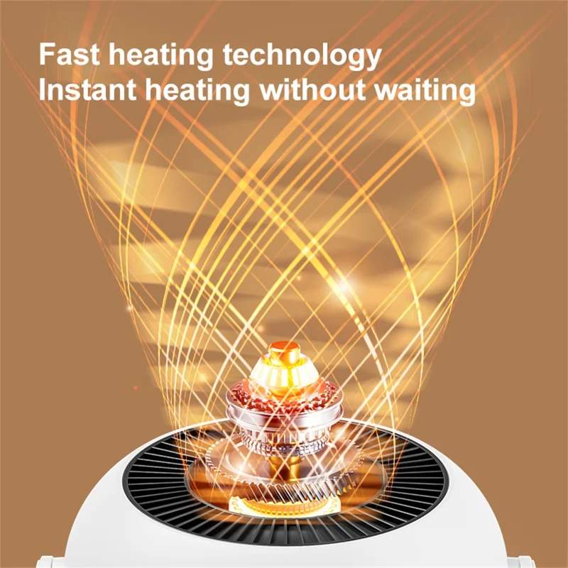 Adjustable Height Space Heater Floor Standing Fan Heater for Home / Bedroom / Office Electric Heater, EU Plug - Purple / Grey