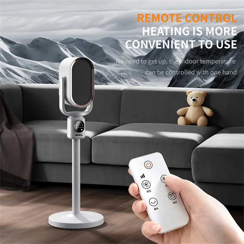 DGS-N6 1800W Riscaldatore Ambientale PTC con Telecomando, Oscillante, Display Digitale, Ventilatore Riscaldante - Spina UE