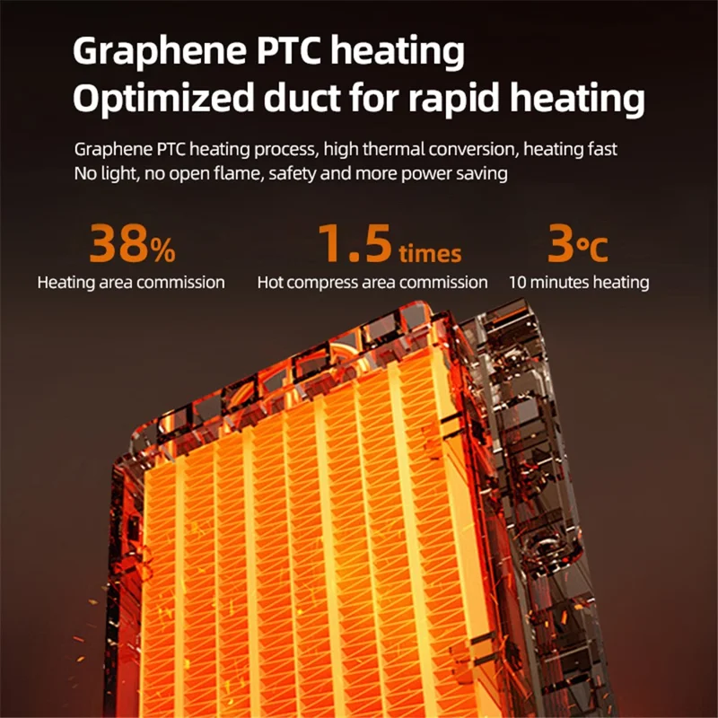 HQ27-270BRS 1500W Humidifying Space Heater PTC Ceramic Remote Control Oscillating Electric Heater for Home, EU Plug - Black