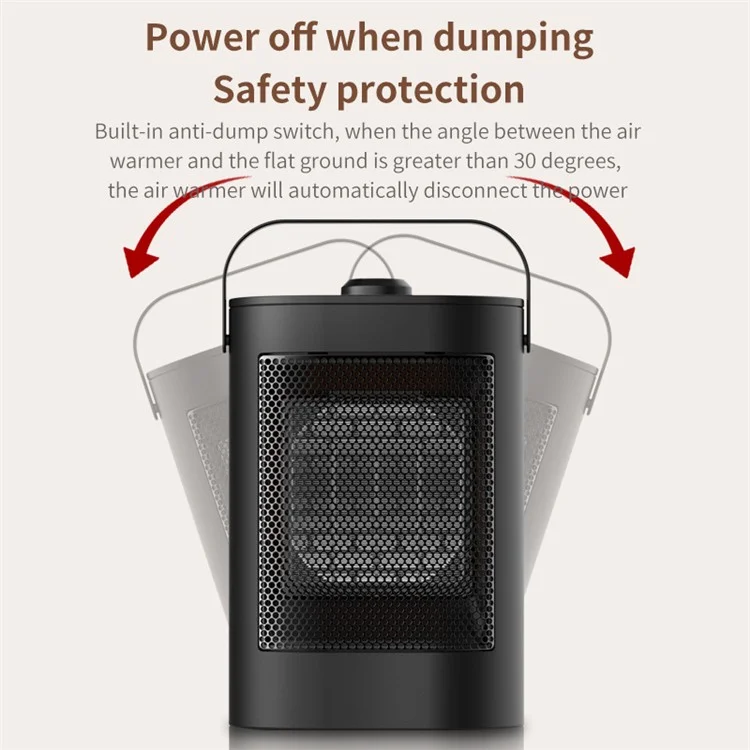 YND-900D Home PTC Electric Heater Air Warmer Winter Desktop Quiet Warm Wind Heating Fan - UK Plug