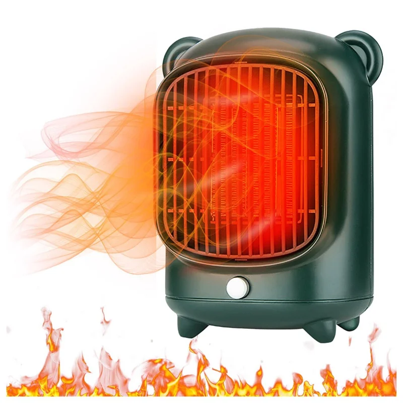 YND-500 Home Mini Desktop PTC Heating Fan Winter Air Warmer Mute Warm Wind Electric Heater - Black / US Plug