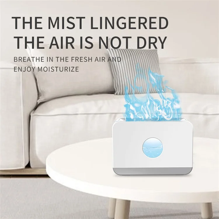 E126 220ml Remote Control Flame Light Humidifier Air Aroma Humidifier for Home Office SPA Yoga (Dual Color Flame) - Black