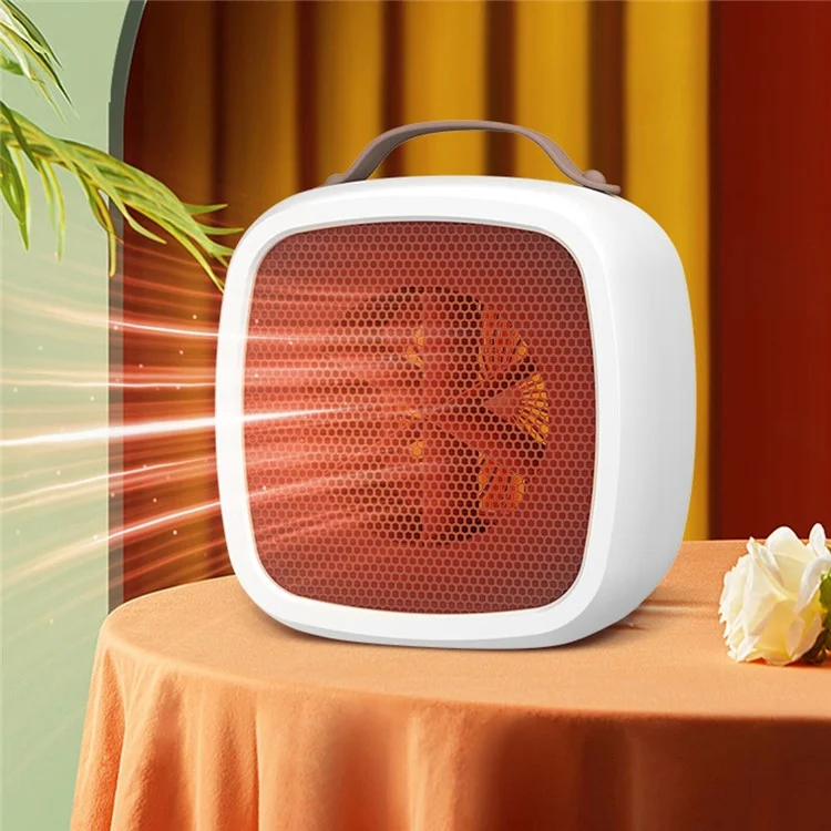 Aquecedor Elétrico Portátil Mini 500W Retro Quente Vento Silencioso Aquecedor Elétrico com 2 Velocidades para Casa, Escritório - Branco / Plugue da UE