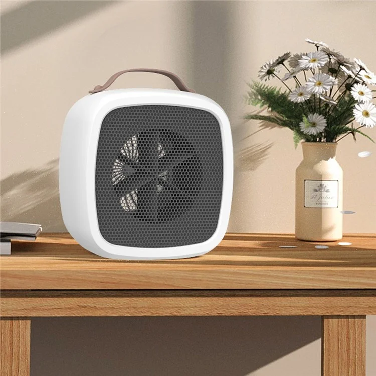 Aquecedor Elétrico Portátil Mini 500W Retro Quente Vento Silencioso Aquecedor Elétrico com 2 Velocidades para Casa, Escritório - Branco / Plugue da UE