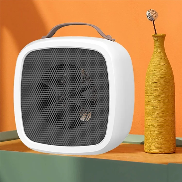 Aquecedor Elétrico Portátil Mini 500W Retro Quente Vento Silencioso Aquecedor Elétrico com 2 Velocidades para Casa, Escritório - Branco / Plugue da UE