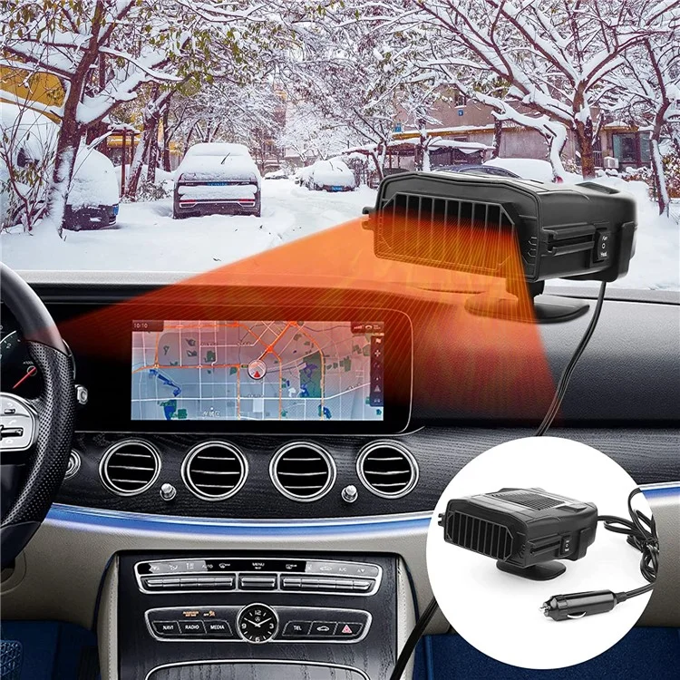 Ventilateur de chauffage pour tableau de bord de voiture R803 12V - Dégivrage et désembuage du pare-brise de voiture - Dispositif de chauffage intérieur de véhicule - Noir