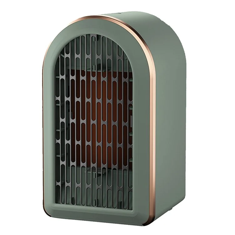Aquecedor de Mesa Cerâmico de 1200W, Baixo Ruído, com 2 Modos para Quarto, Sala de Estar, Escritório - Verde / Plugue EUA