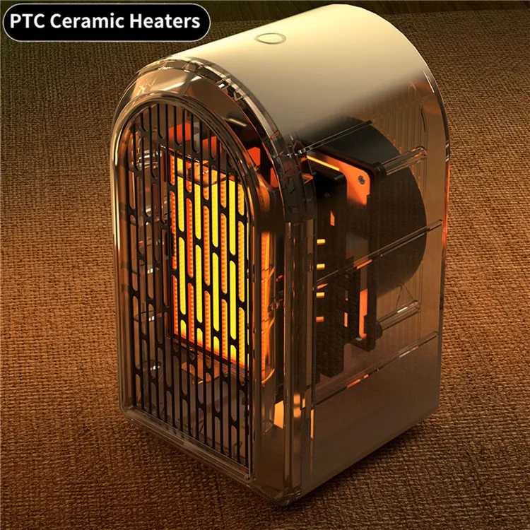 Aquecedor de Mesa Cerâmico de 1200W, Baixo Ruído, com 2 Modos para Quarto, Sala de Estar, Escritório - Verde / Plugue EUA
