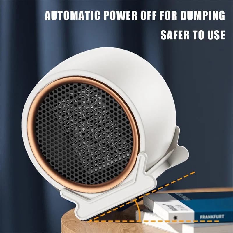 X7 1200W PTC Ceramic Personal Heater Space Heater Fan with 2 Modes for Office Room Desk Indoor Use - White / EU Plug