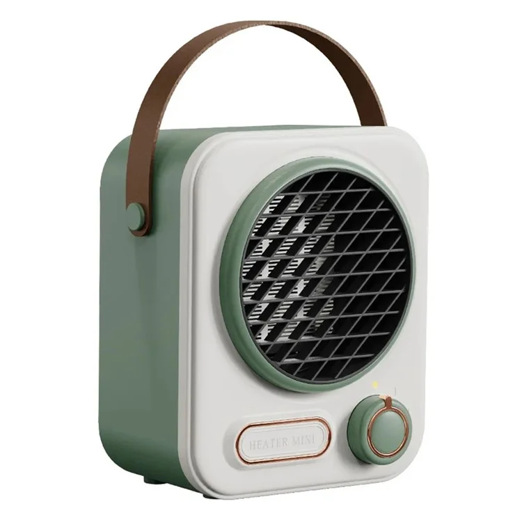 N9 Small Desktop Heater Household Mini Heating Fan Portable Office Warmer Device - Green / US Plug