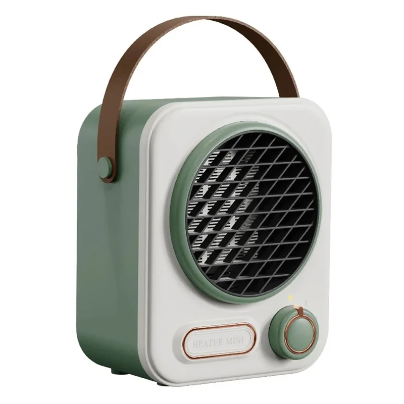 N9 Small Desktop Heater Household Mini Heating Fan Portable Office Warmer Device - Green / EU Plug