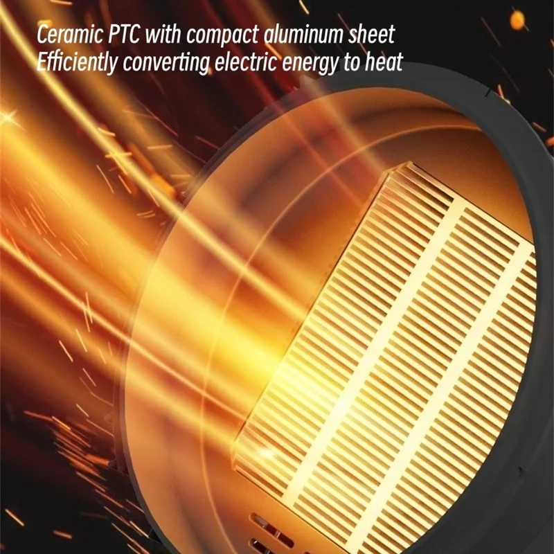 N9 Small Desktop Heater Household Mini Heating Fan Portable Office Warmer Device - White / UK Plug