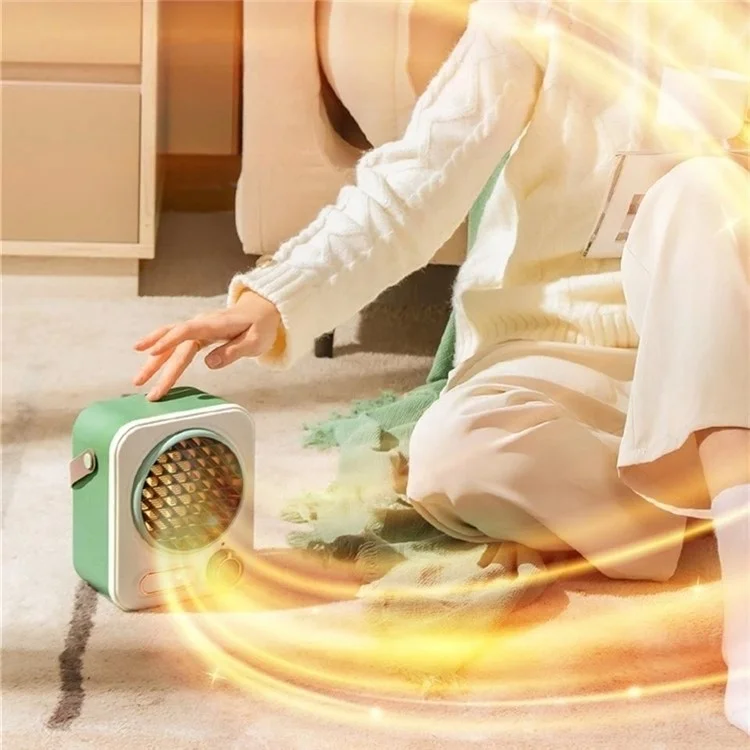 N9 Small Desktop Heater Household Mini Heating Fan Portable Office Warmer Device - White / AU Plug