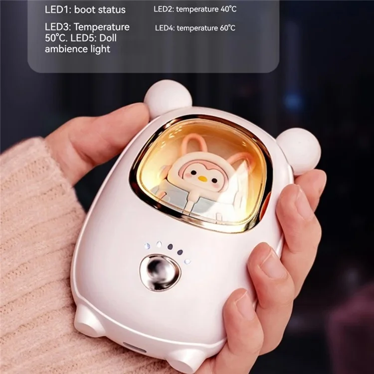 GXZ-N6 Cute Pet Shape 6800mAh Hand Warmer Power Bank Portable Phone Charger Hand Heater with 3 Gear - Gelb