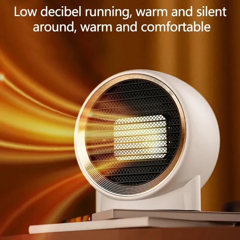 N8 Desktop Electric Heater Warm Wind Heating Fan Winter Home Office Mini Heater - White / UK Plug