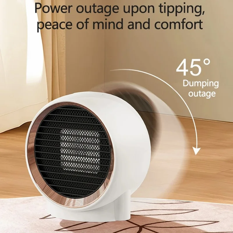N8 Desktop Electric Heater Warm Wind Heating Fan Winter Home Office Mini Heater - White / UK Plug