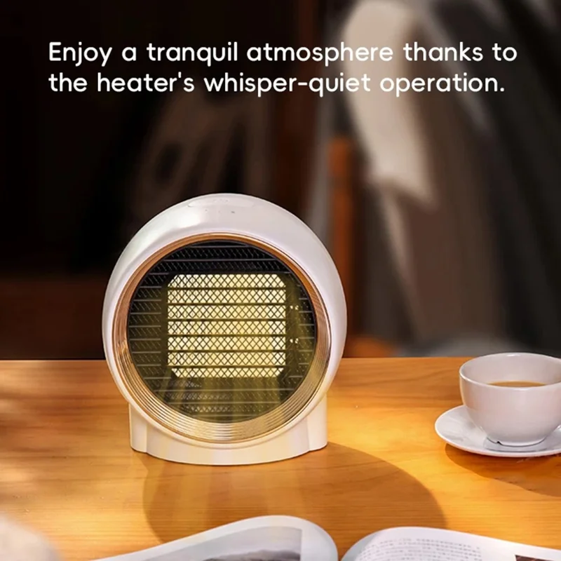 N8 Desktop Electric Heater Warm Wind Heating Fan Winter Home Office Mini Heater - White / UK Plug