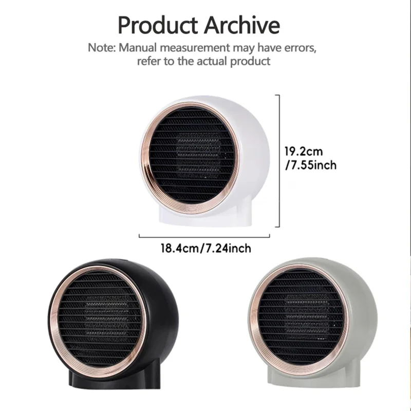 N8 Desktop Electric Heater Warm Wind Heating Fan Winter Home Office Mini Heater - Black / EU Plug