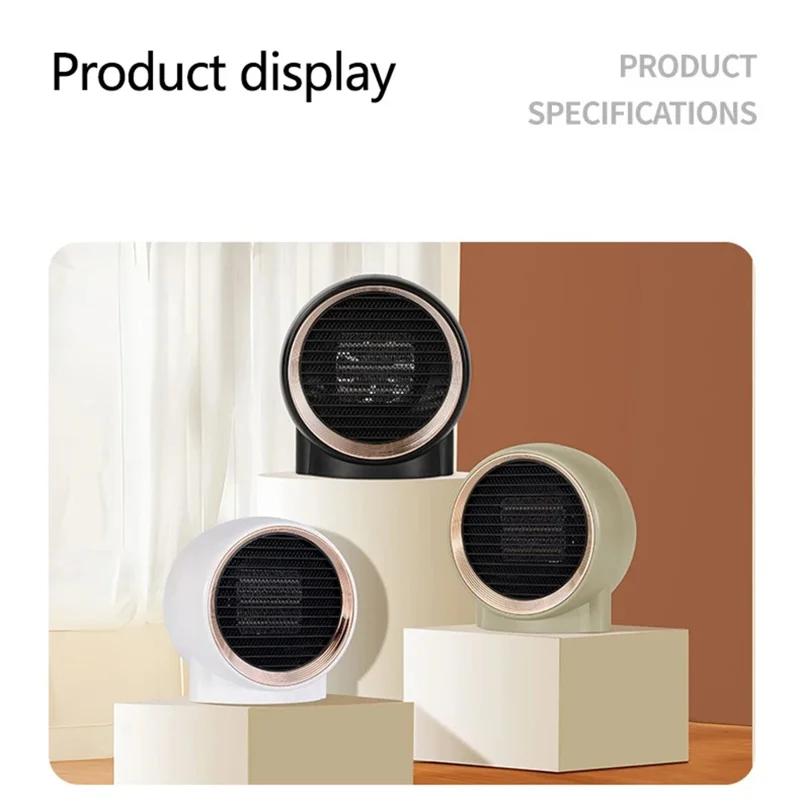 N8 Desktop Electric Heater Warm Wind Heating Fan Winter Home Office Mini Heater - Black / EU Plug