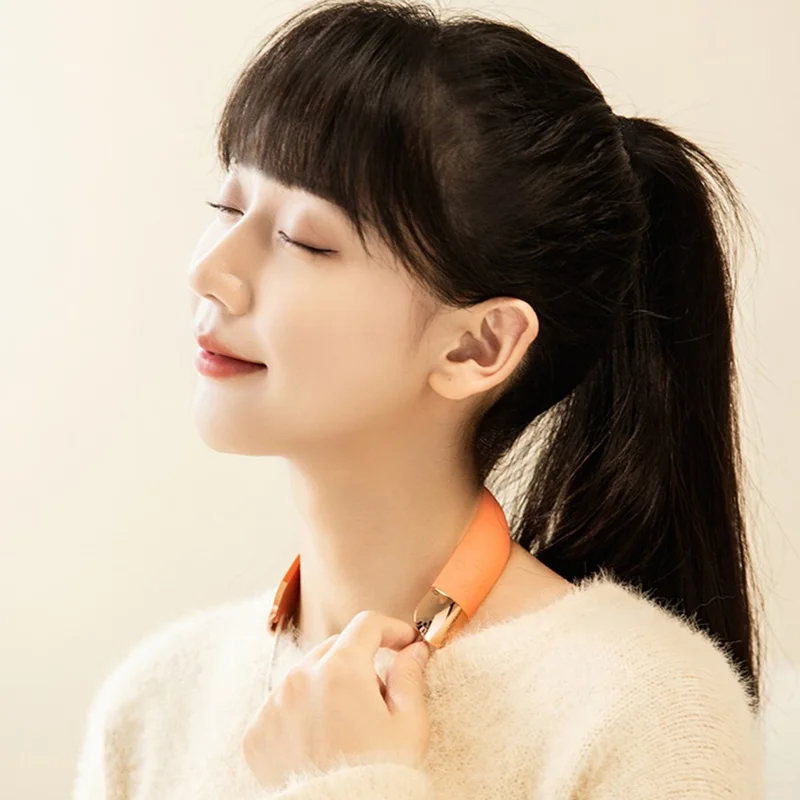 N1 2-in-1 5000mAh Fast Heating Cartoon Cat Hand Warmer Hot Compress Neckband - Purple