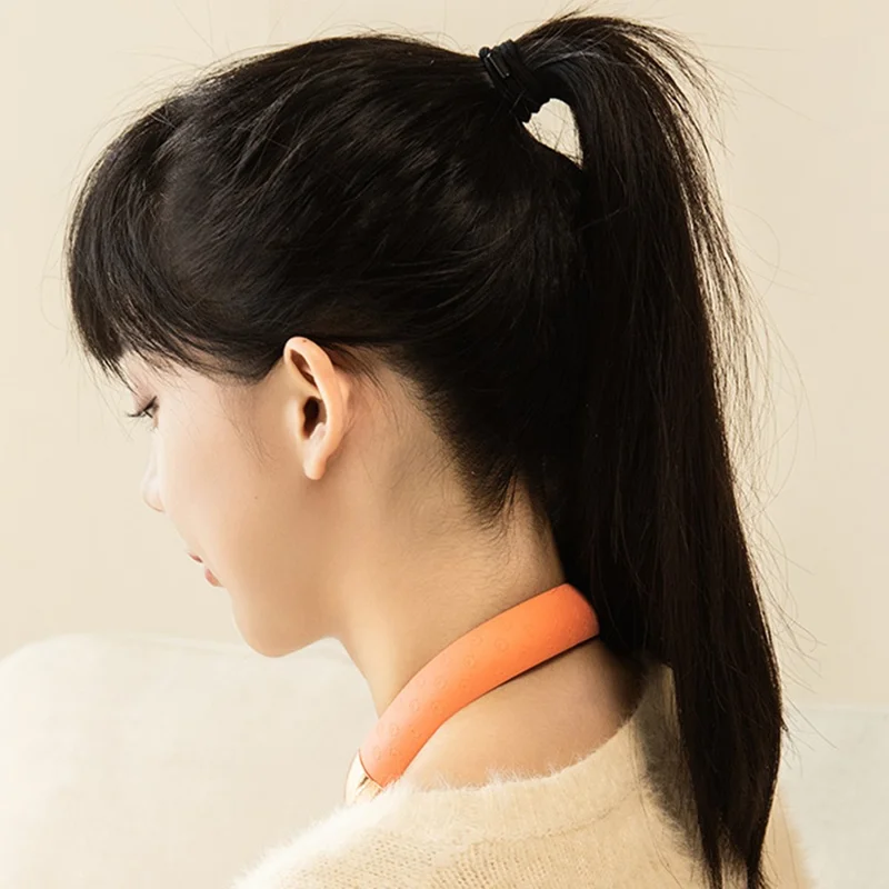 N1 2-in-1 5000mAh Fast Heating Cartoon Cat Hand Warmer Hot Compress Neckband - Purple