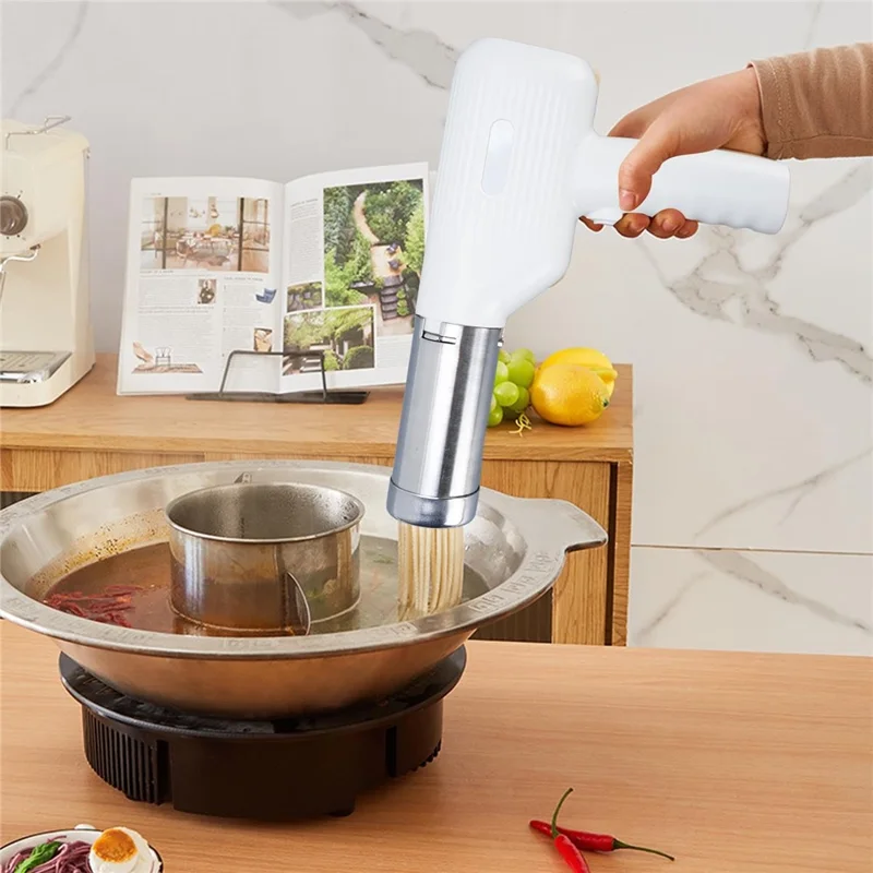 Automatic Noodle Maker 304 Stainless Steel Cordless Handheld Electric Pasta Machine (BPA Free, No FDA)