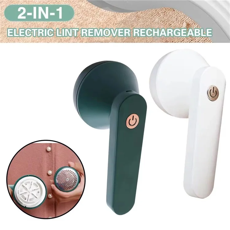 Rechargeable Fabric Shaver Clothes Lint Remover Home Use Fuzz Pill Bobble Trimmer - Green