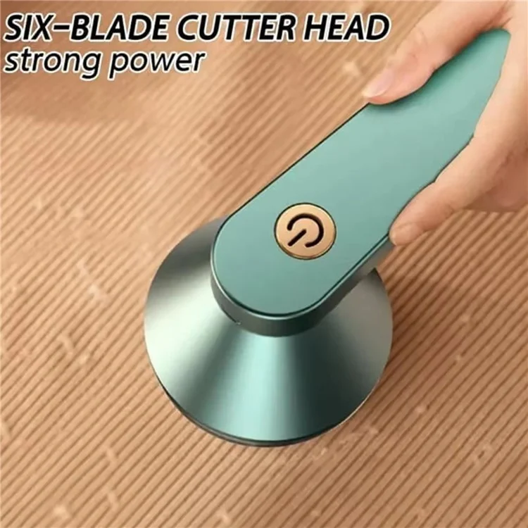Rechargeable Fabric Shaver Clothes Lint Remover Home Use Fuzz Pill Bobble Trimmer - Green