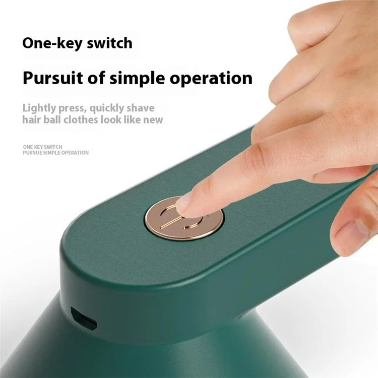 Rechargeable Fabric Shaver Clothes Lint Remover Home Use Fuzz Pill Bobble Trimmer - Green