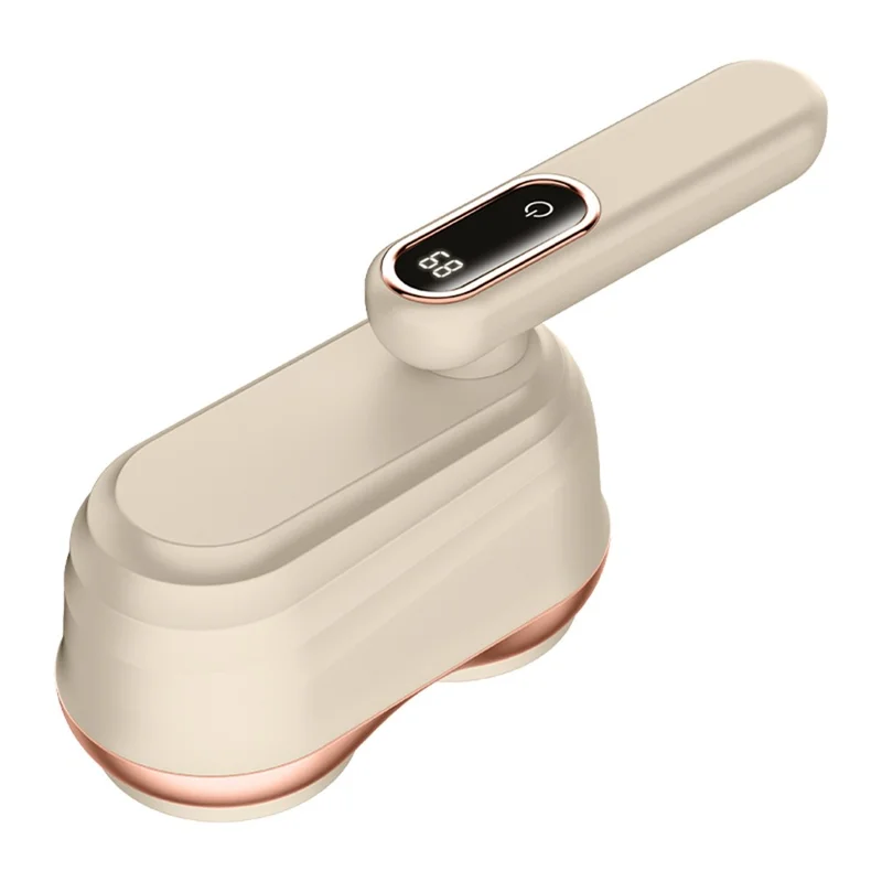 MQ-02 Dual-Head Fabric Shaver Rotatable Handle Rechargeable LED Display Dual-Core Lint Remover for Clothes - Light Coffee