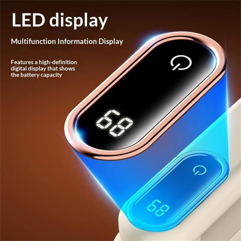 MQ-02 Dual-Head Fabric Shaver Rotatable Handle Rechargeable LED Display Dual-Core Lint Remover for Clothes - Light Coffee