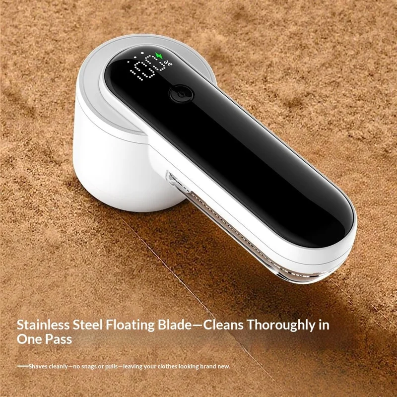 Q33 3-Speed Adjustable Type-C Fur Ball Trimmer with LED Display for Clothing Care - White